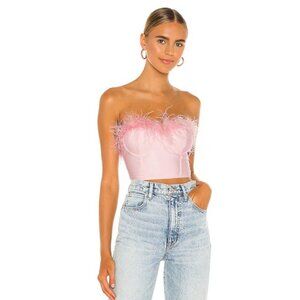 Superdown Pink Feather crop top